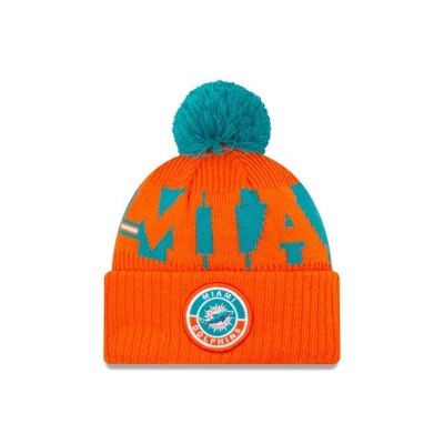 Orange Miami Dolphins Hat - New Era NFL Alternate Cold Weather Sport Knit Beanie USA7531964